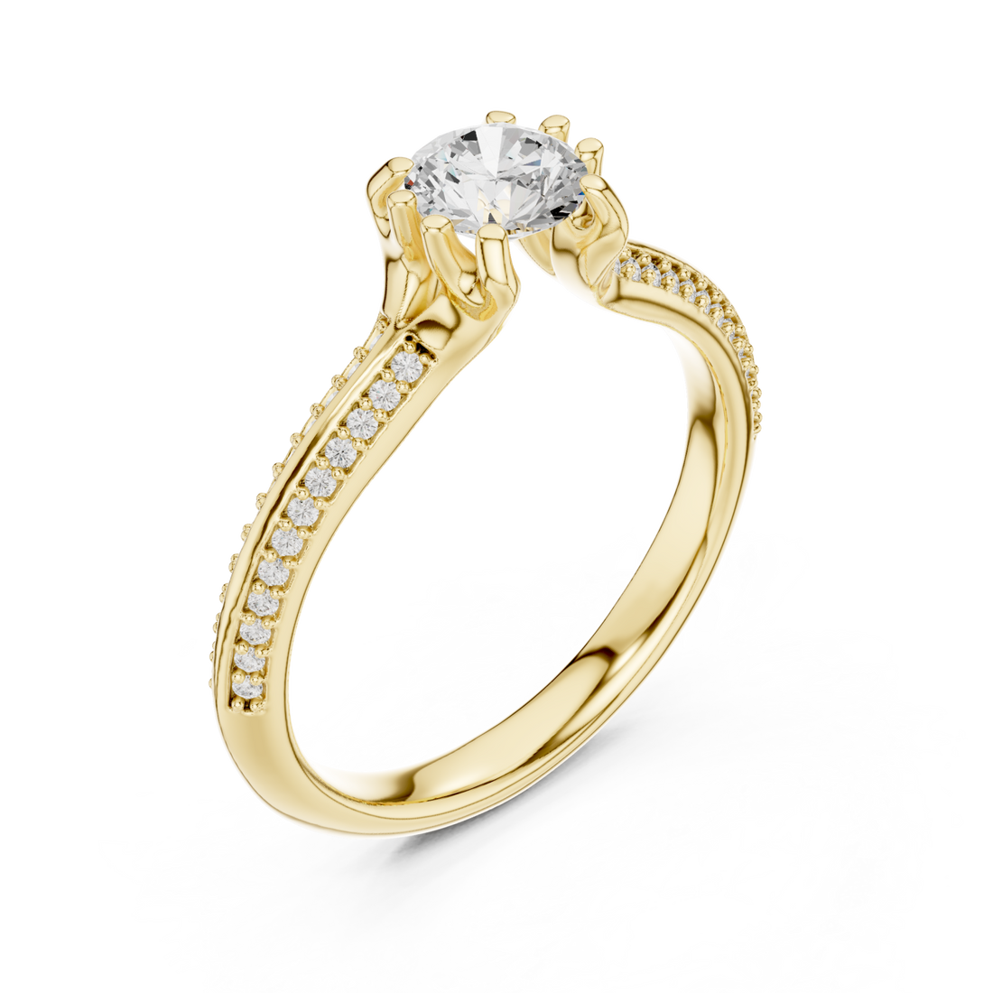 Gold Radiance Whisper Band Ring Right View