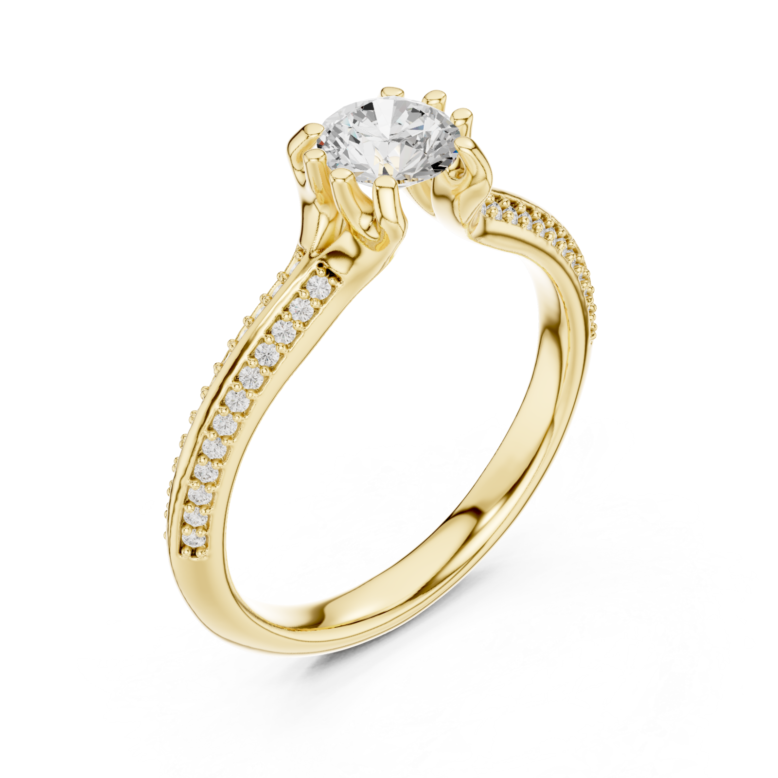 Gold Radiance Whisper Band Ring Right View