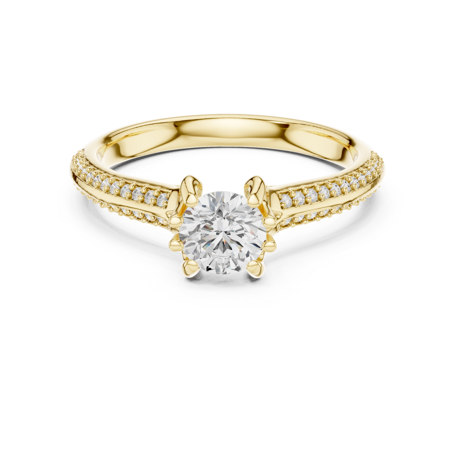  Gold Radiance Whisper Band Ring Front View