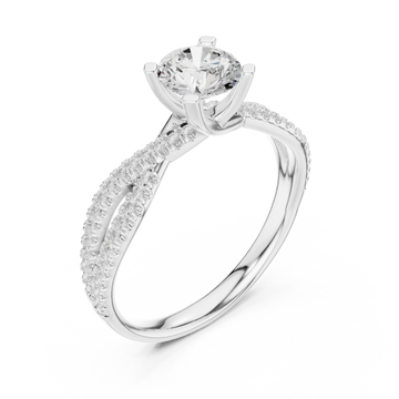  White Gold Majestic Halo Opulence Solitaire Band Right View