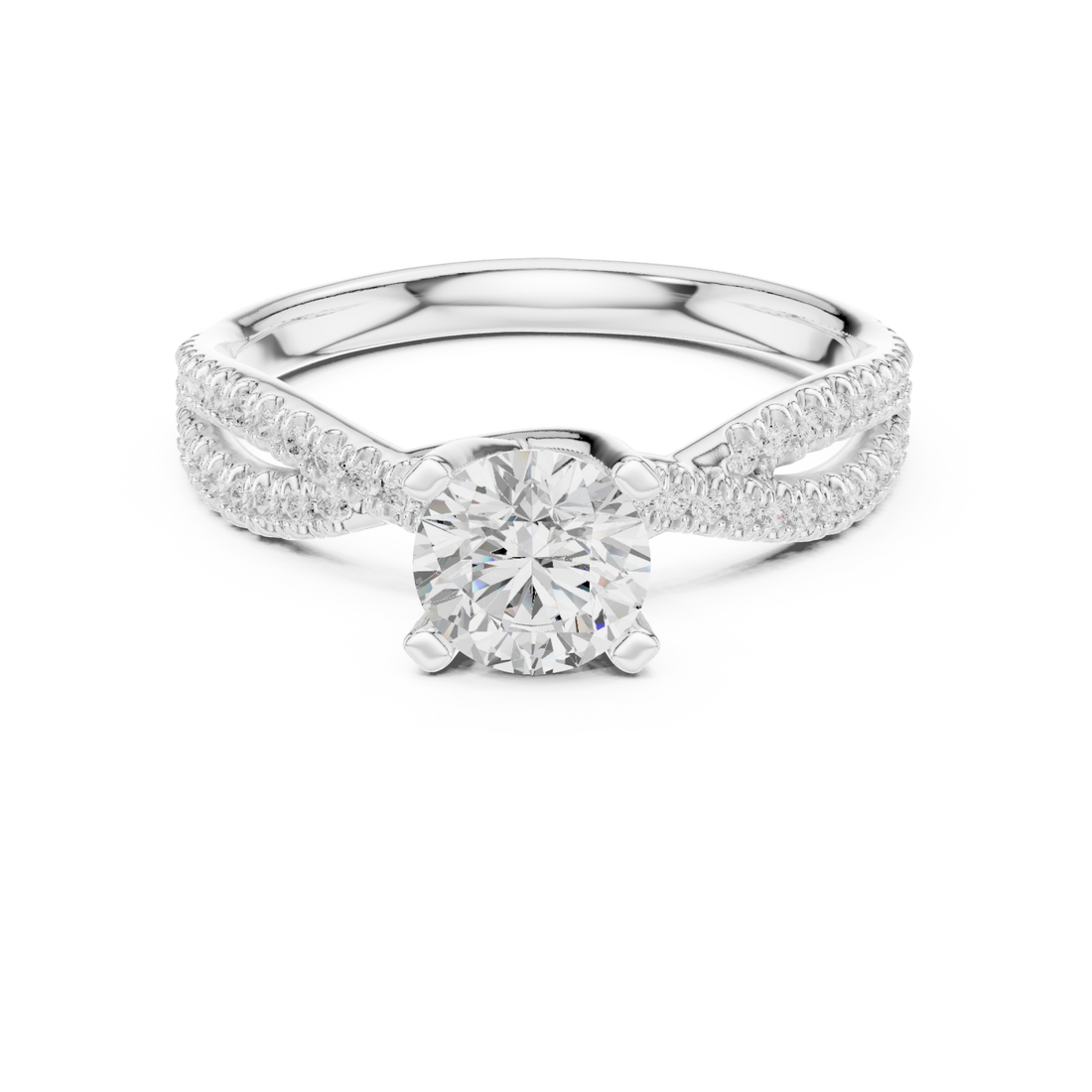  White Gold Majestic Halo Opulence Solitaire Band Right View