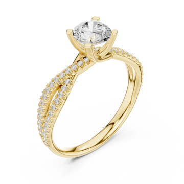 Gold Majestic Halo Opulence Solitaire Band Right View