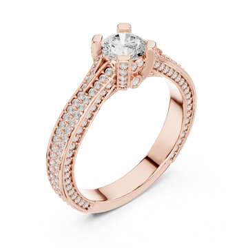  Rose Gold Lumina Cascade Prong Set Ring Right View