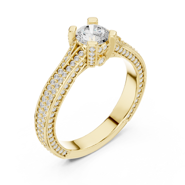 Gold Lumina Cascade Prong Set Ring Right View