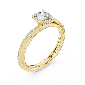 Gold Radiant Whisper Duo Band Solitaire Ring Right View