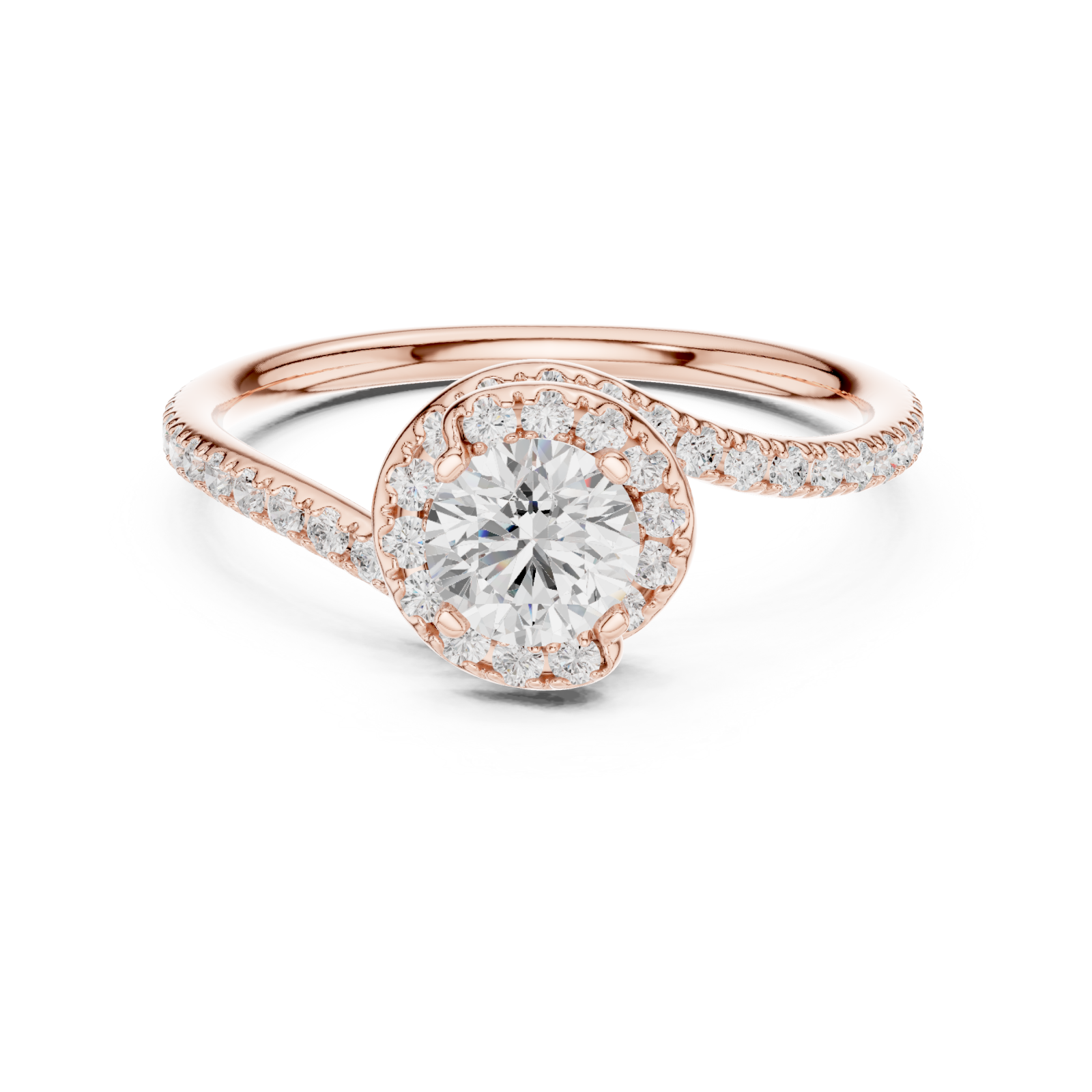  Rose Gold Luminous Heartline Grace Band Front View