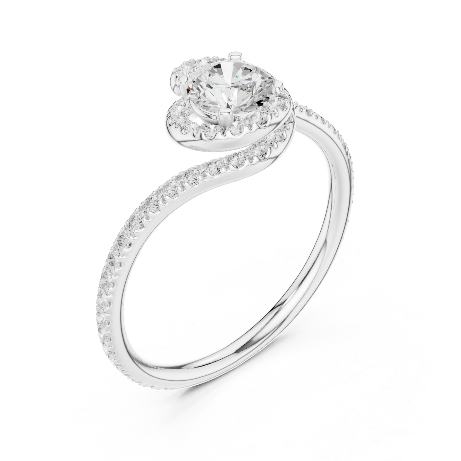  White Gold Luminous Heartline Grace Band Right View