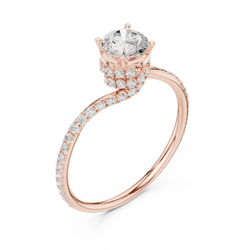  Rose Gold Eclipse Twist Solitaire Ring Right View
