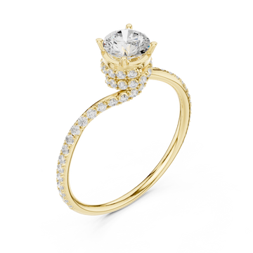 Gold Eclipse Twist Solitaire Ring Right View
