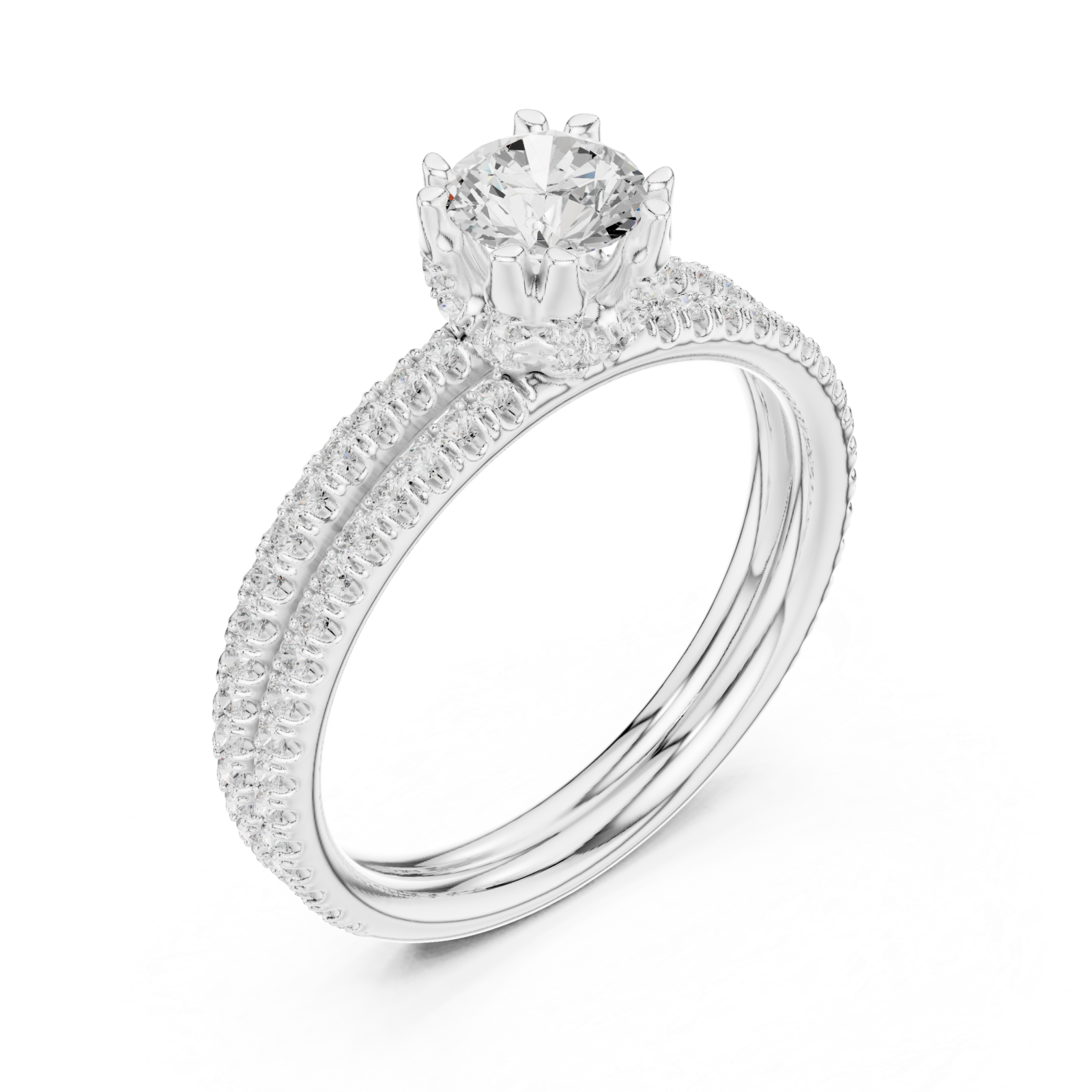  White Gold Sunlit Embrace Harmony Ring Right View