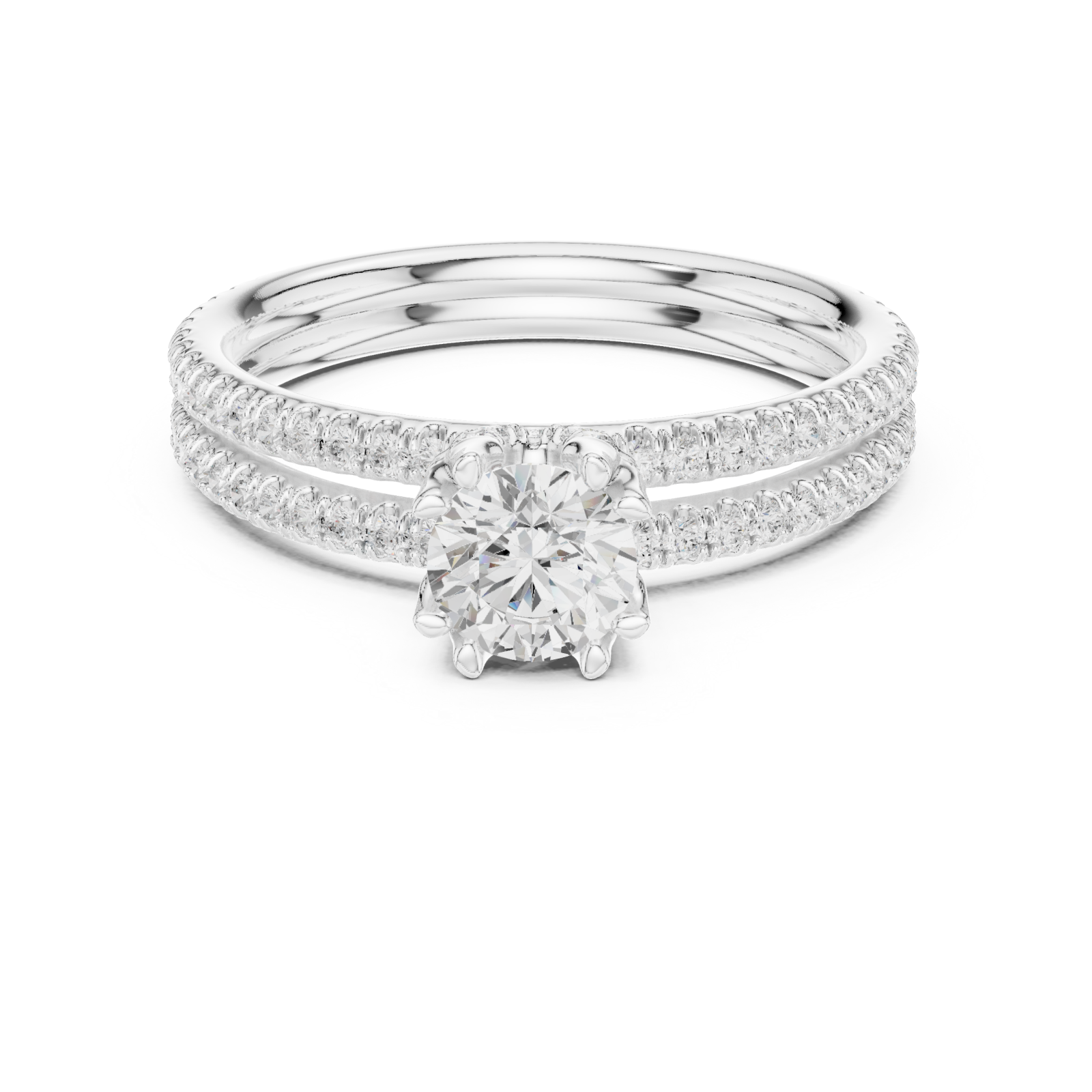  White Gold Sunlit Embrace Harmony Ring Front View