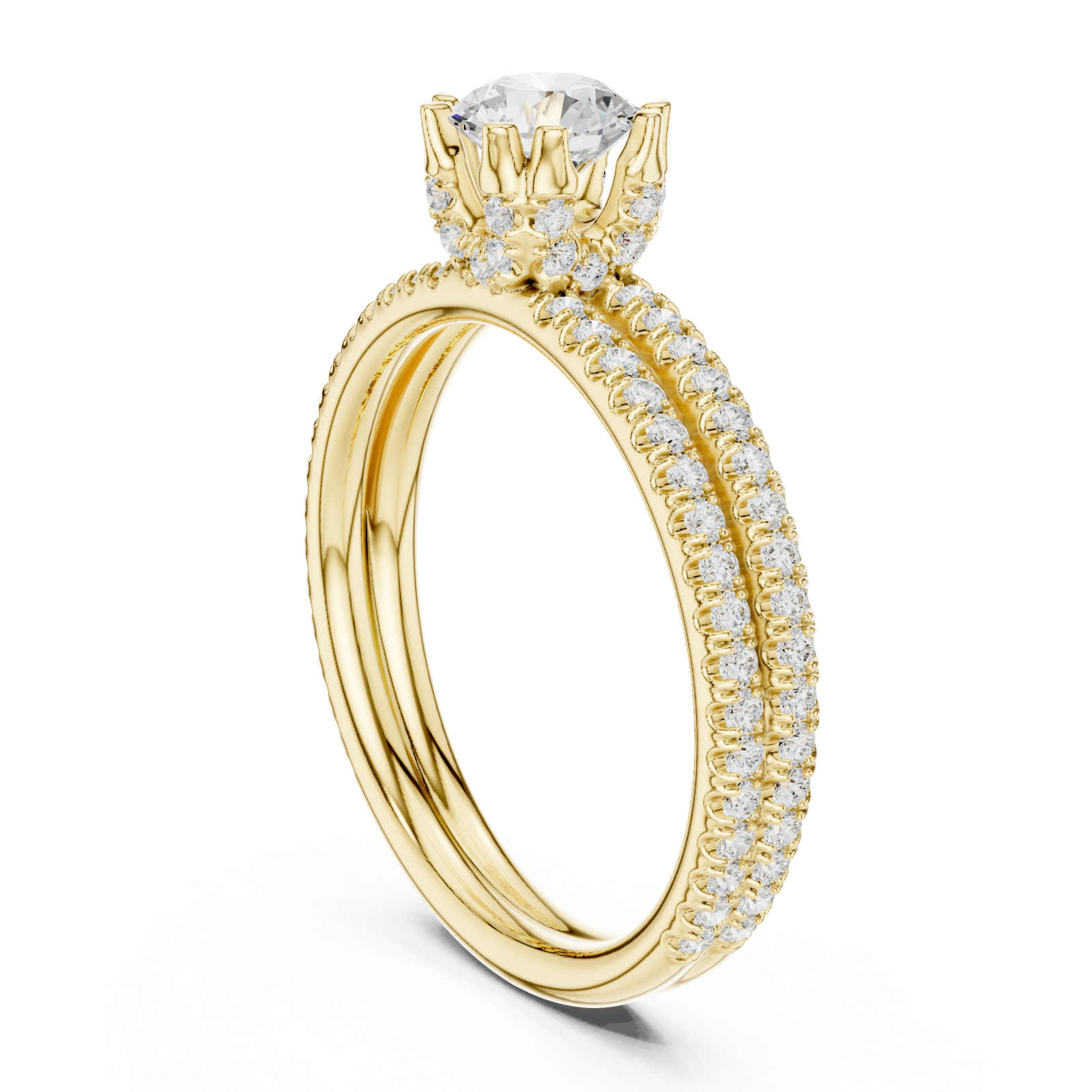  Gold Sunlit Embrace Harmony Ring Left View