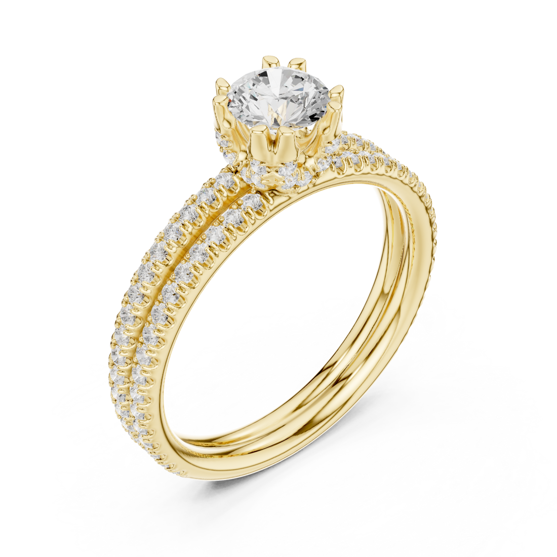 Gold Sunlit Embrace Harmony Ring Right View