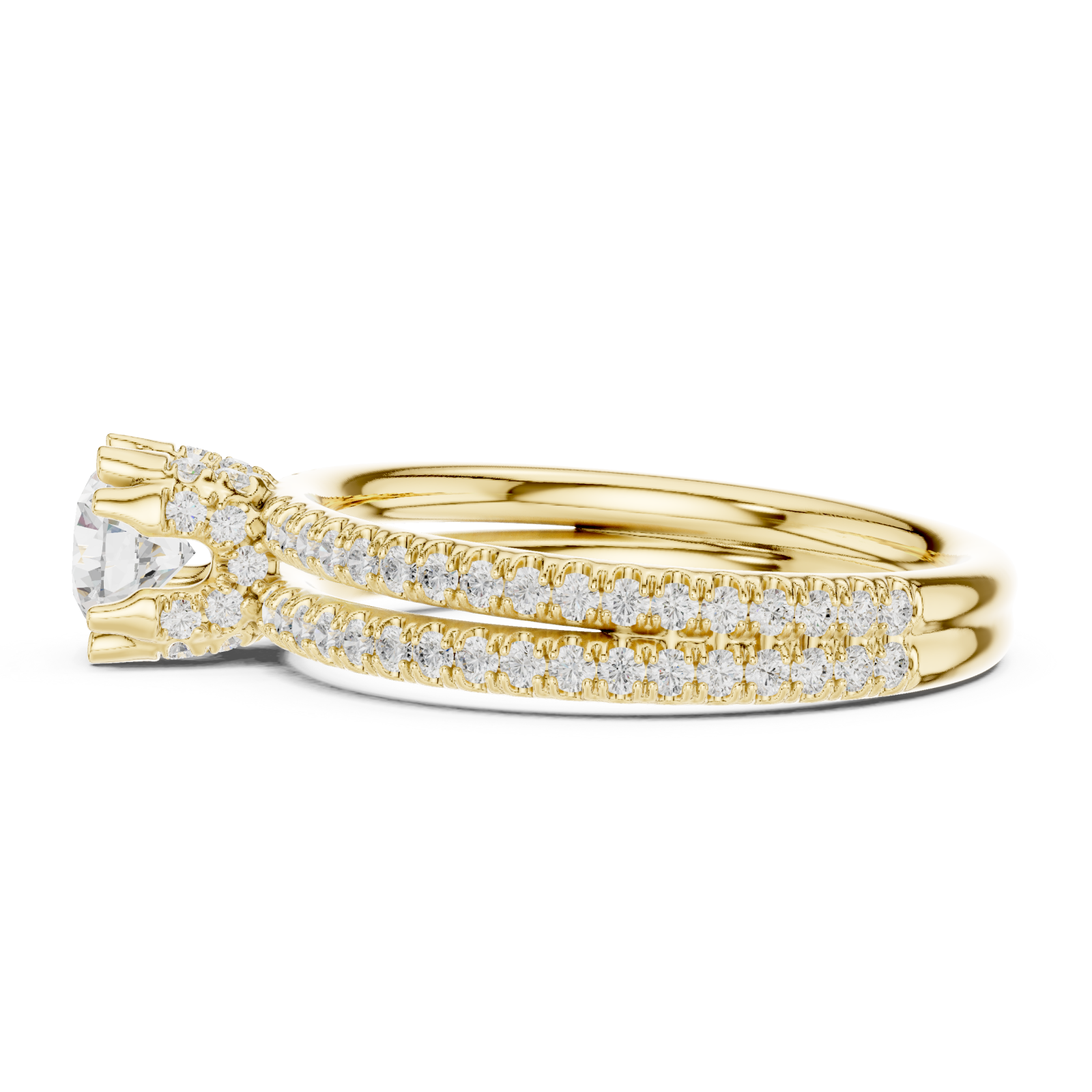  Gold Sunlit Embrace Harmony Ring Side View