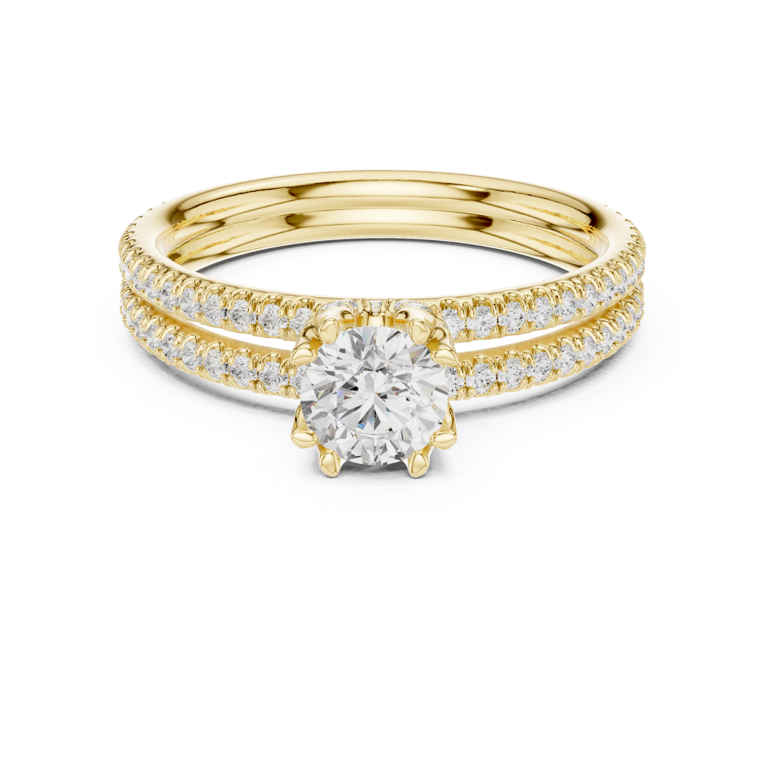 Gold Sunlit Embrace Harmony Ring Right View