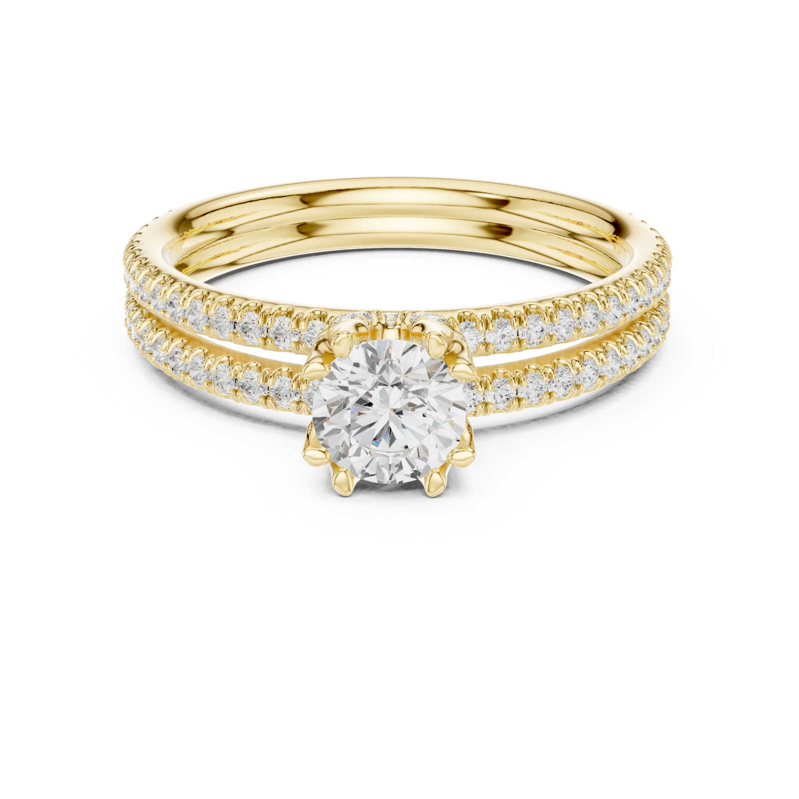  Gold Sunlit Embrace Harmony Ring Front View
