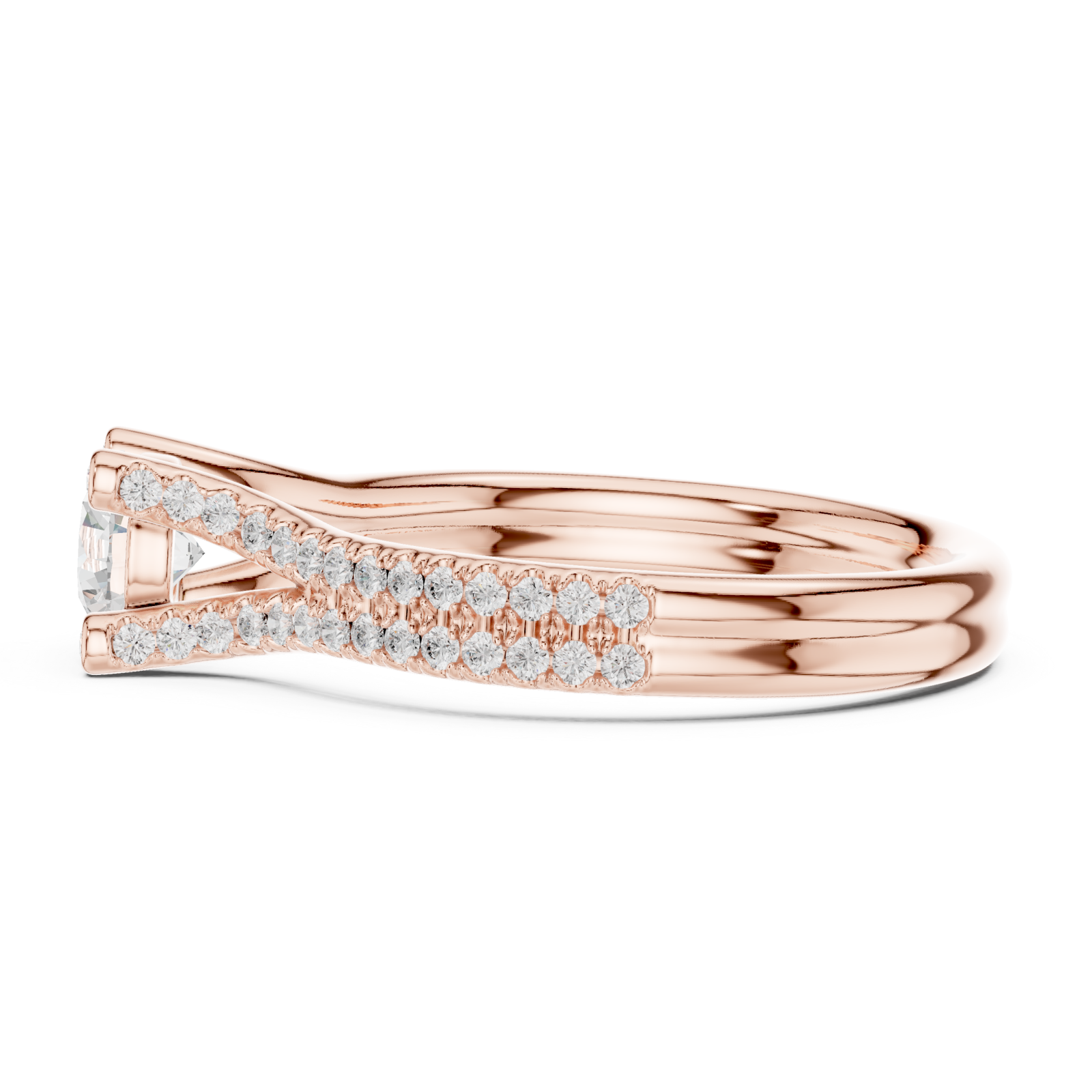  Rose Gold Starlit Curve Enchantment Eternity Band Side View