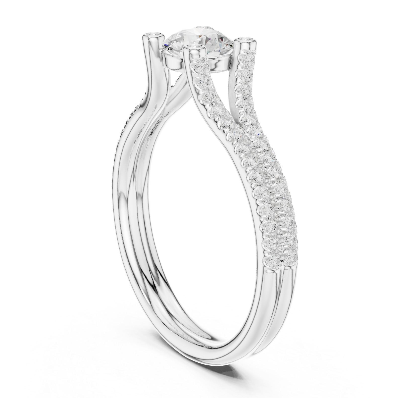  White Gold Starlit Curve Enchantment Eternity Band Left View