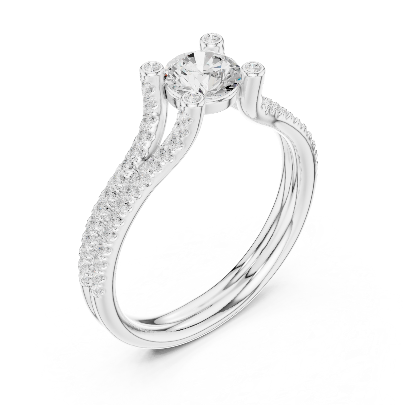  White Gold Starlit Curve Enchantment Eternity Band Right View