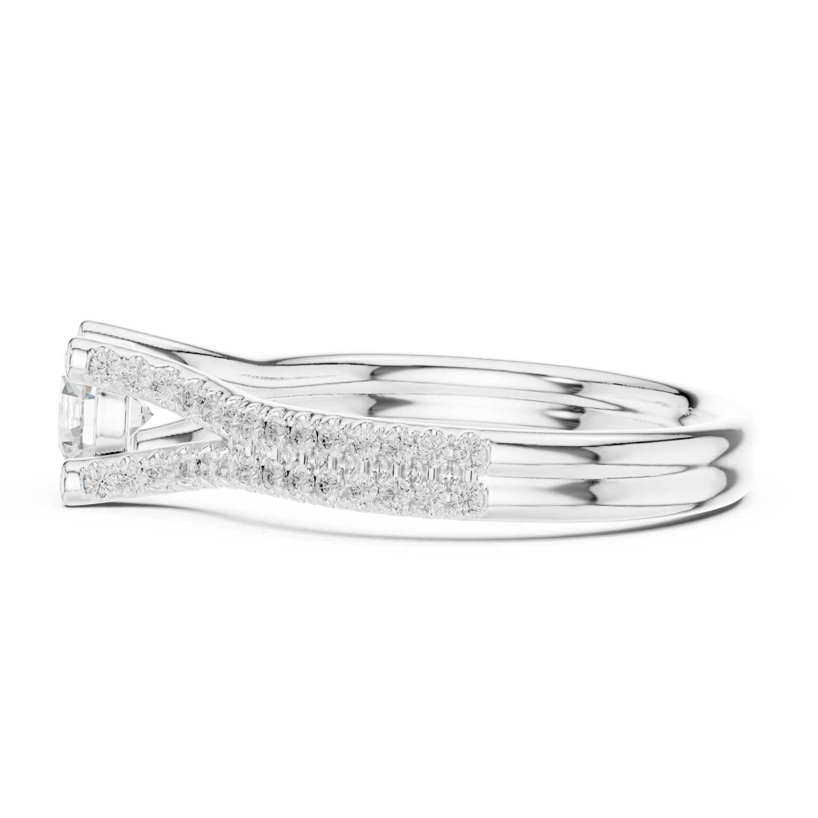  White Gold Starlit Curve Enchantment Eternity Band Side View