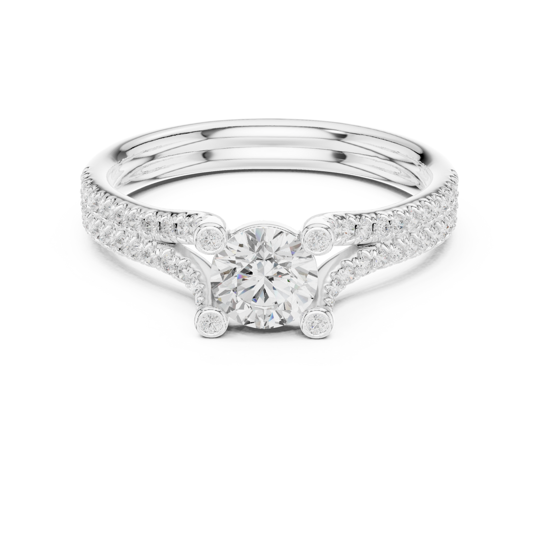  White Gold Starlit Curve Enchantment Eternity Band Right View