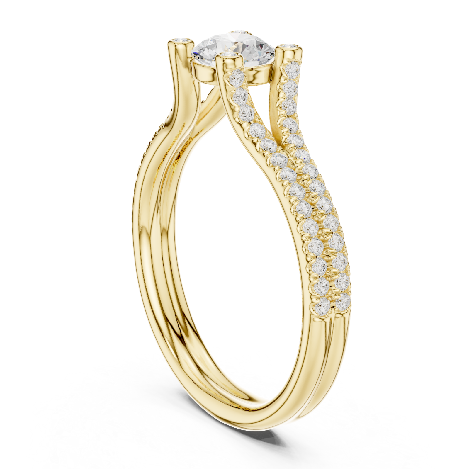  Gold Starlit Curve Enchantment Eternity Band Left View