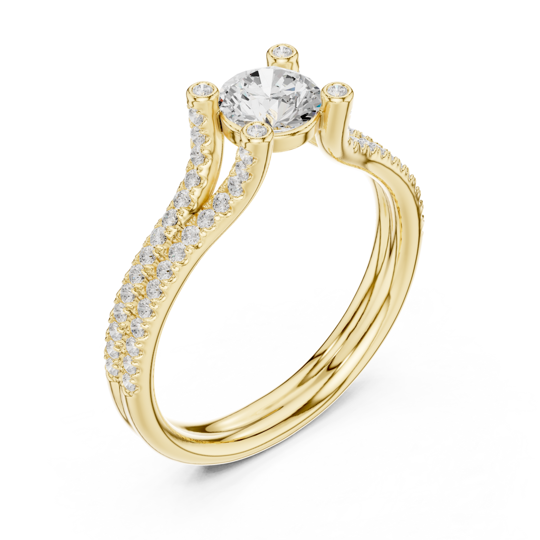 Gold Starlit Curve Enchantment Eternity Band Right View
