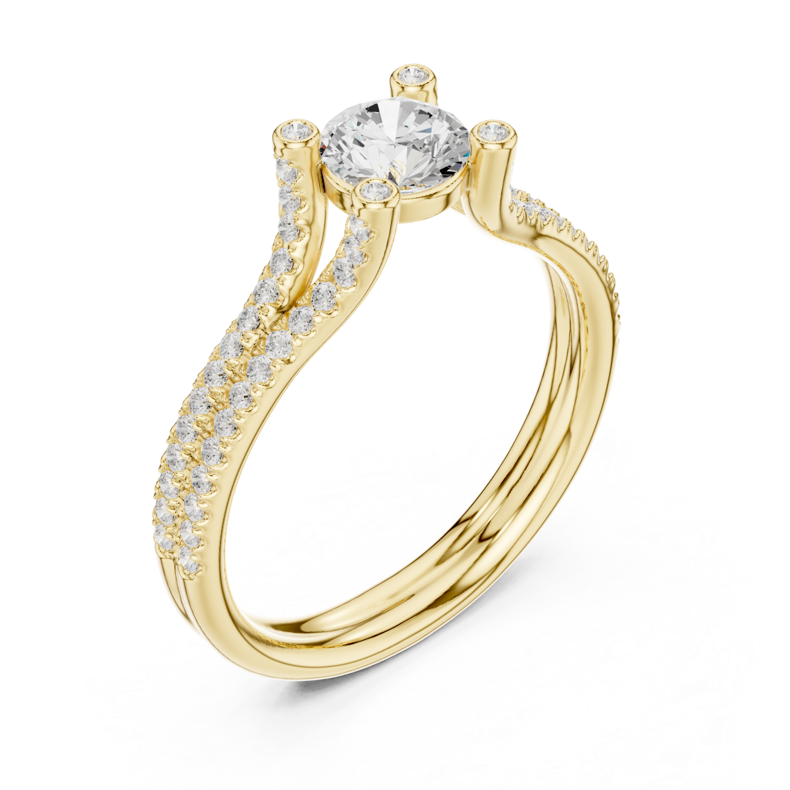 Gold Starlit Curve Enchantment Eternity Band Right View
