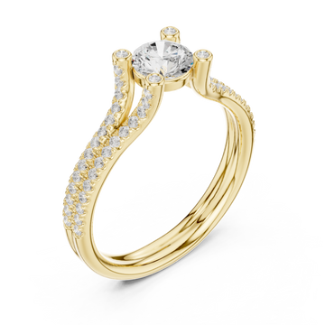 Gold Starlit Curve Enchantment Eternity Band Right View