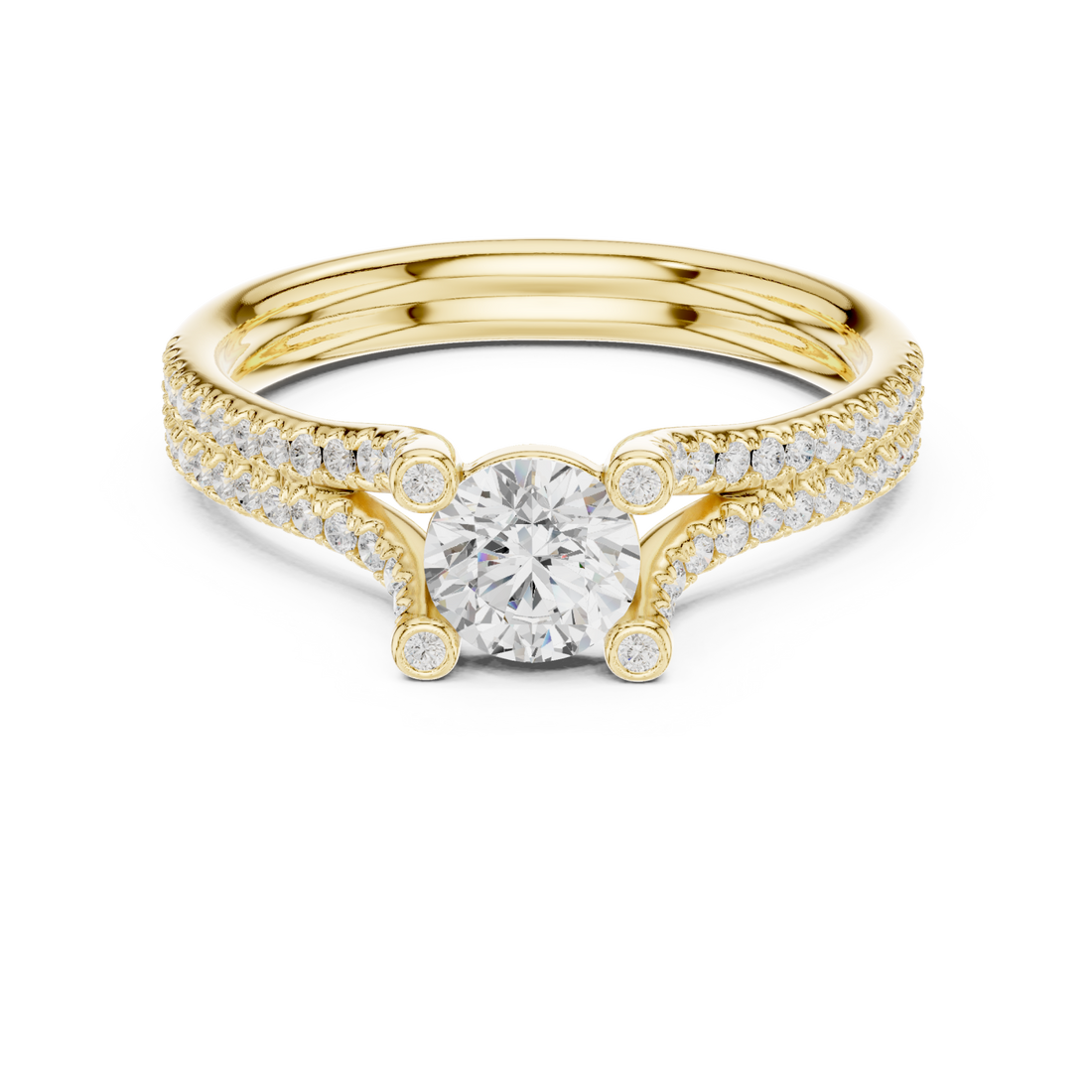 Gold Starlit Curve Enchantment Eternity Band Right View