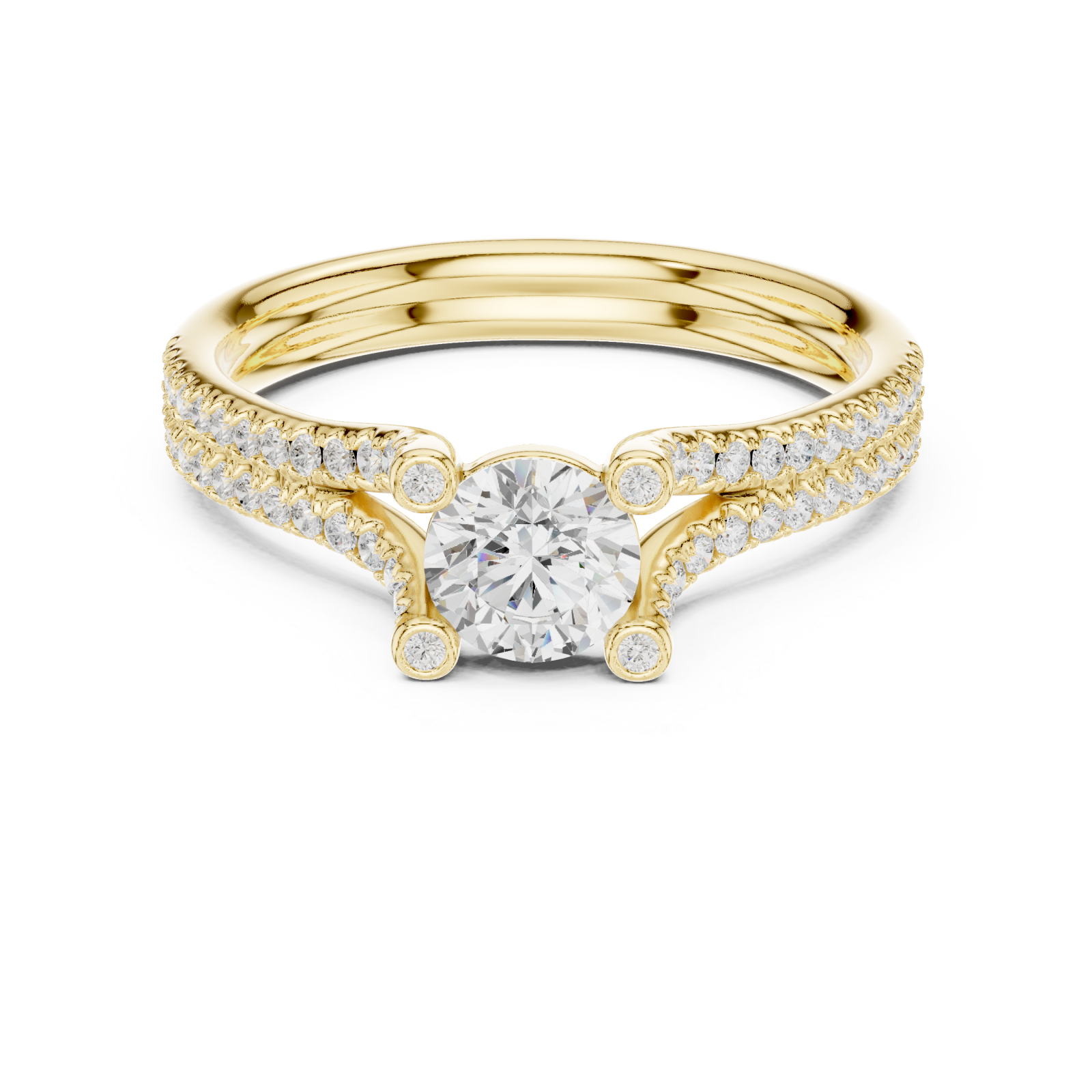  Gold Starlit Curve Enchantment Eternity Band Front View