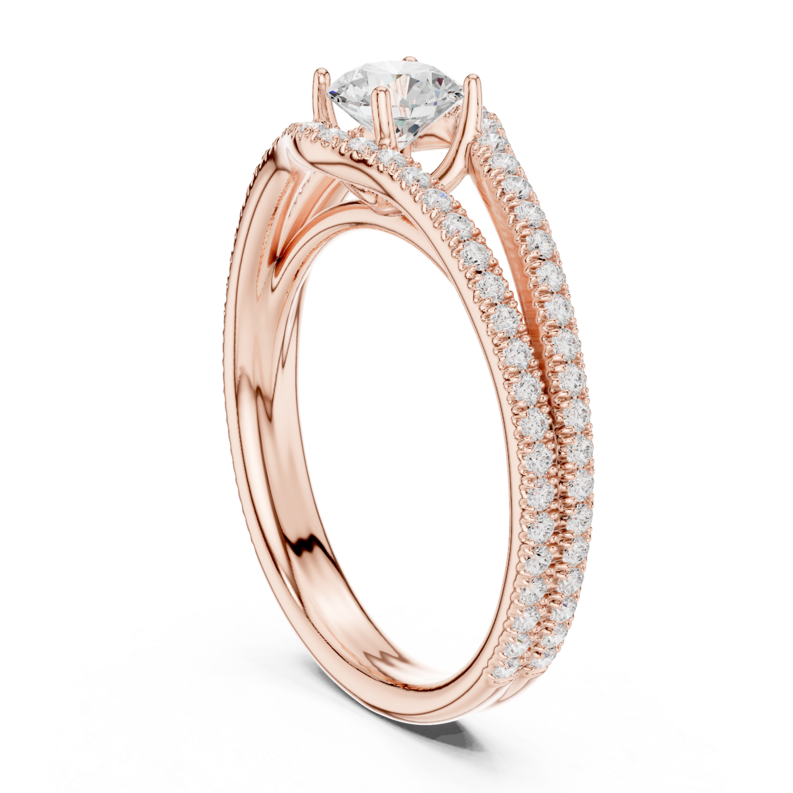  Rose Gold Twilight Kiss Vintage Inspired Statement Ring Left View