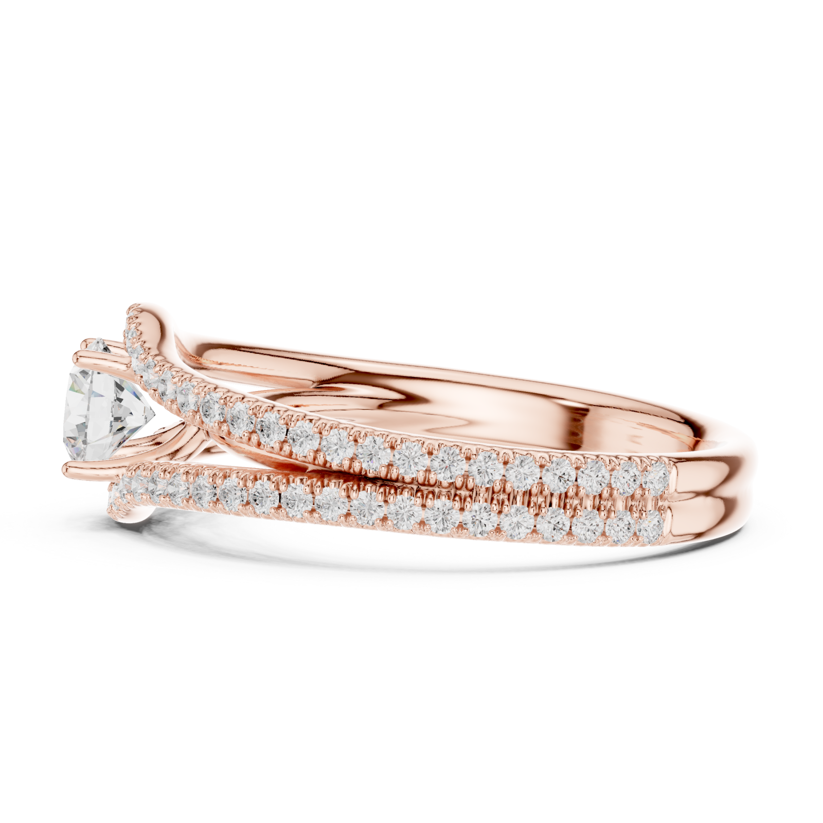  Rose Gold Twilight Kiss Vintage Inspired Statement Ring Side View