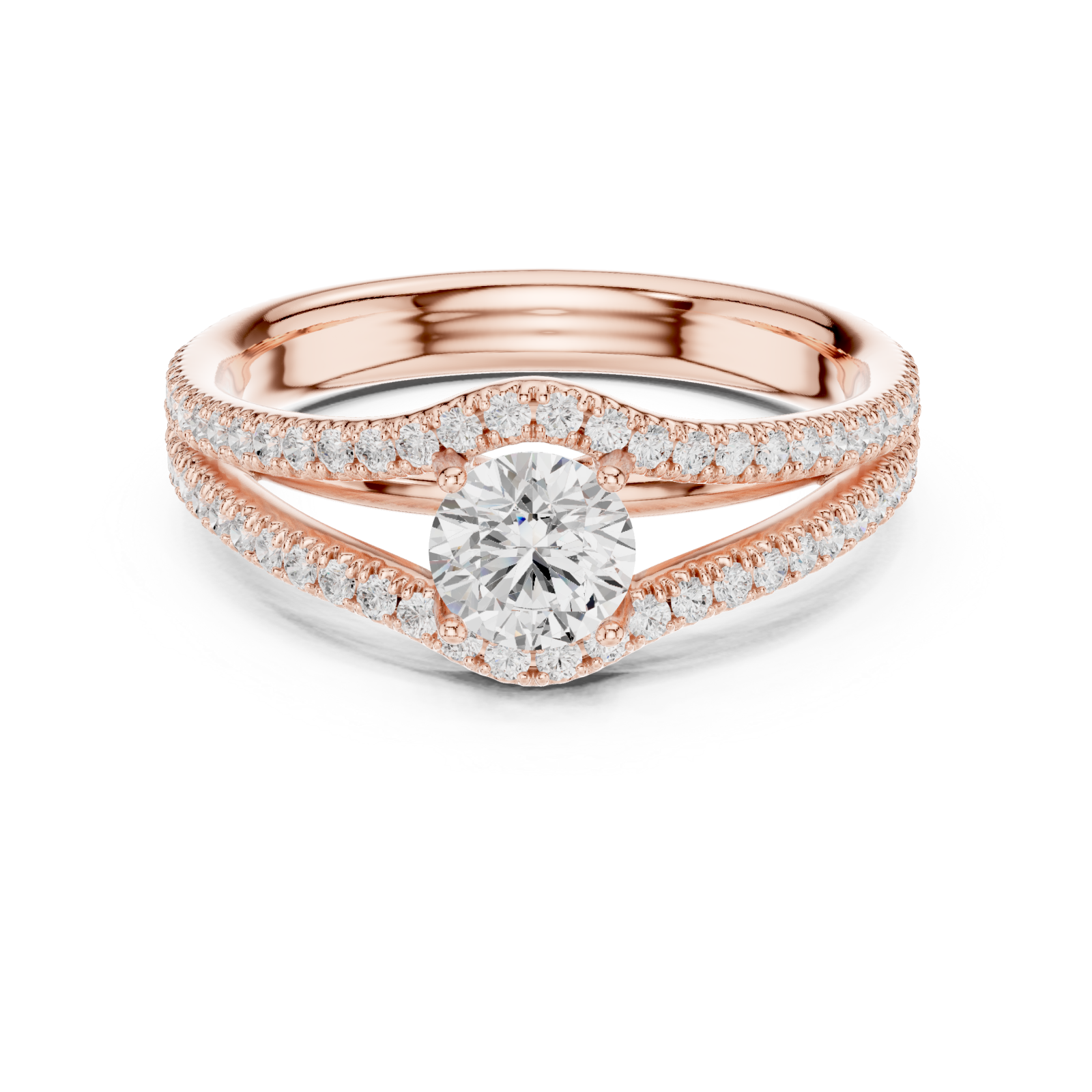  Rose Gold Twilight Kiss Vintage Inspired Statement Ring Front View