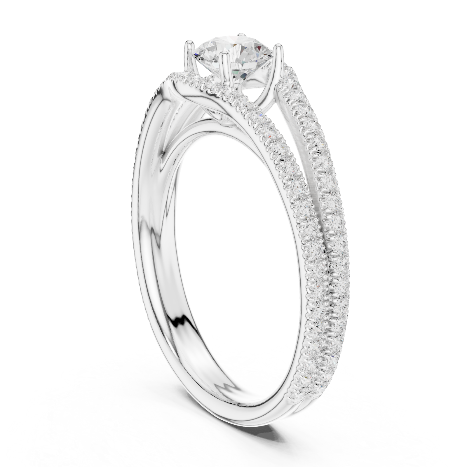  White Gold Twilight Kiss Vintage Inspired Statement Ring Left View