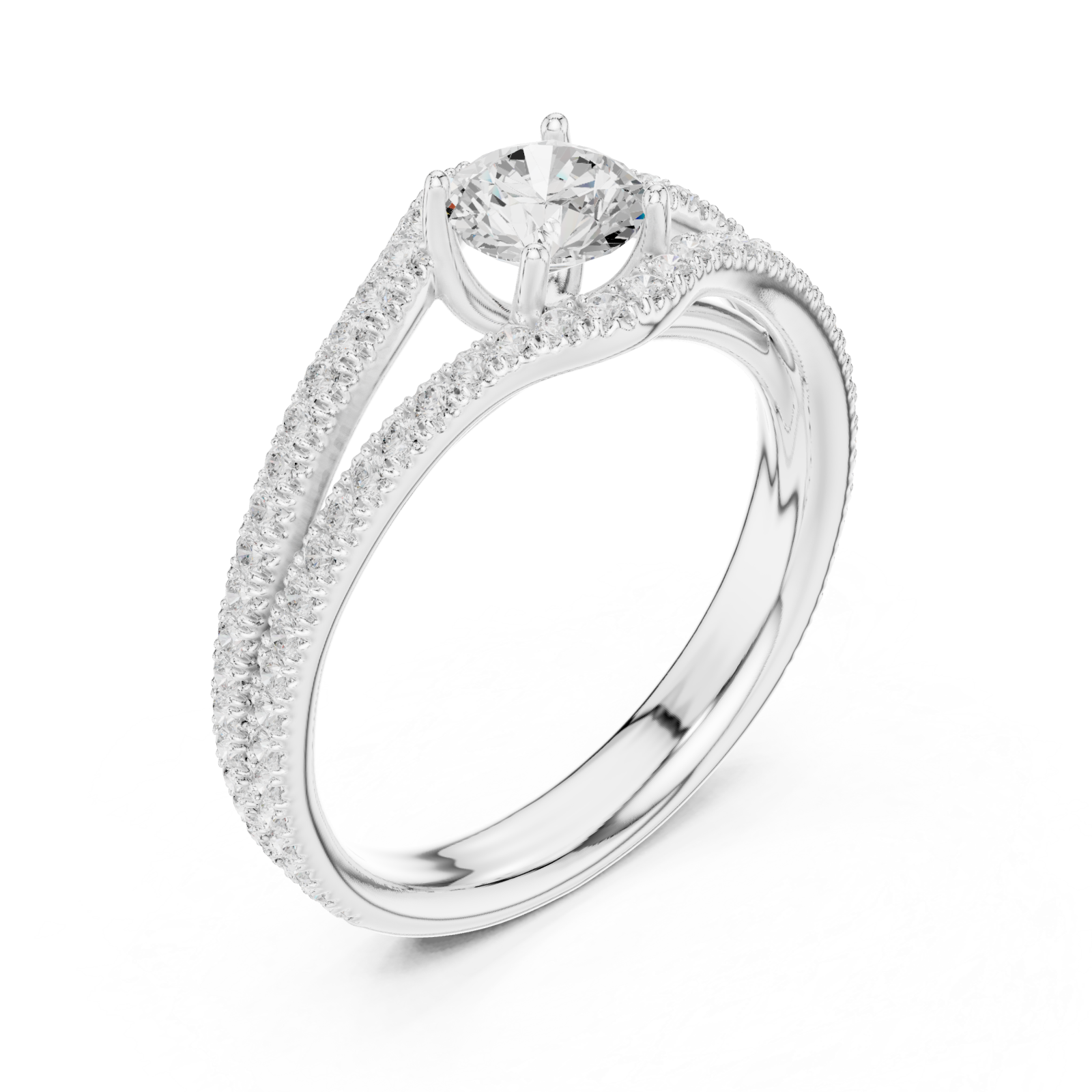  White Gold Twilight Kiss Vintage Inspired Statement Ring Right View