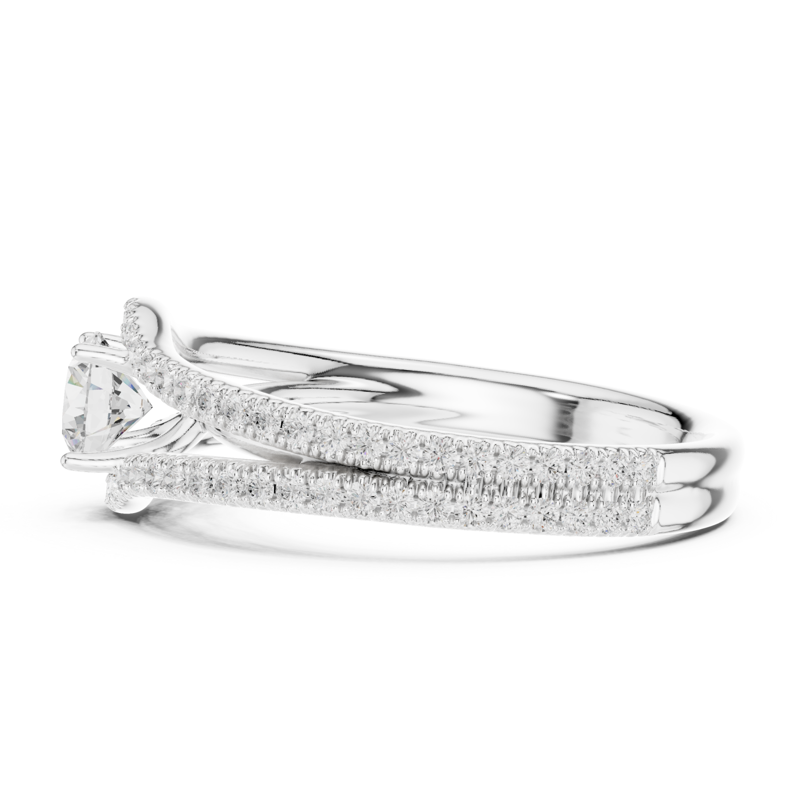  White Gold Twilight Kiss Vintage Inspired Statement Ring Side View