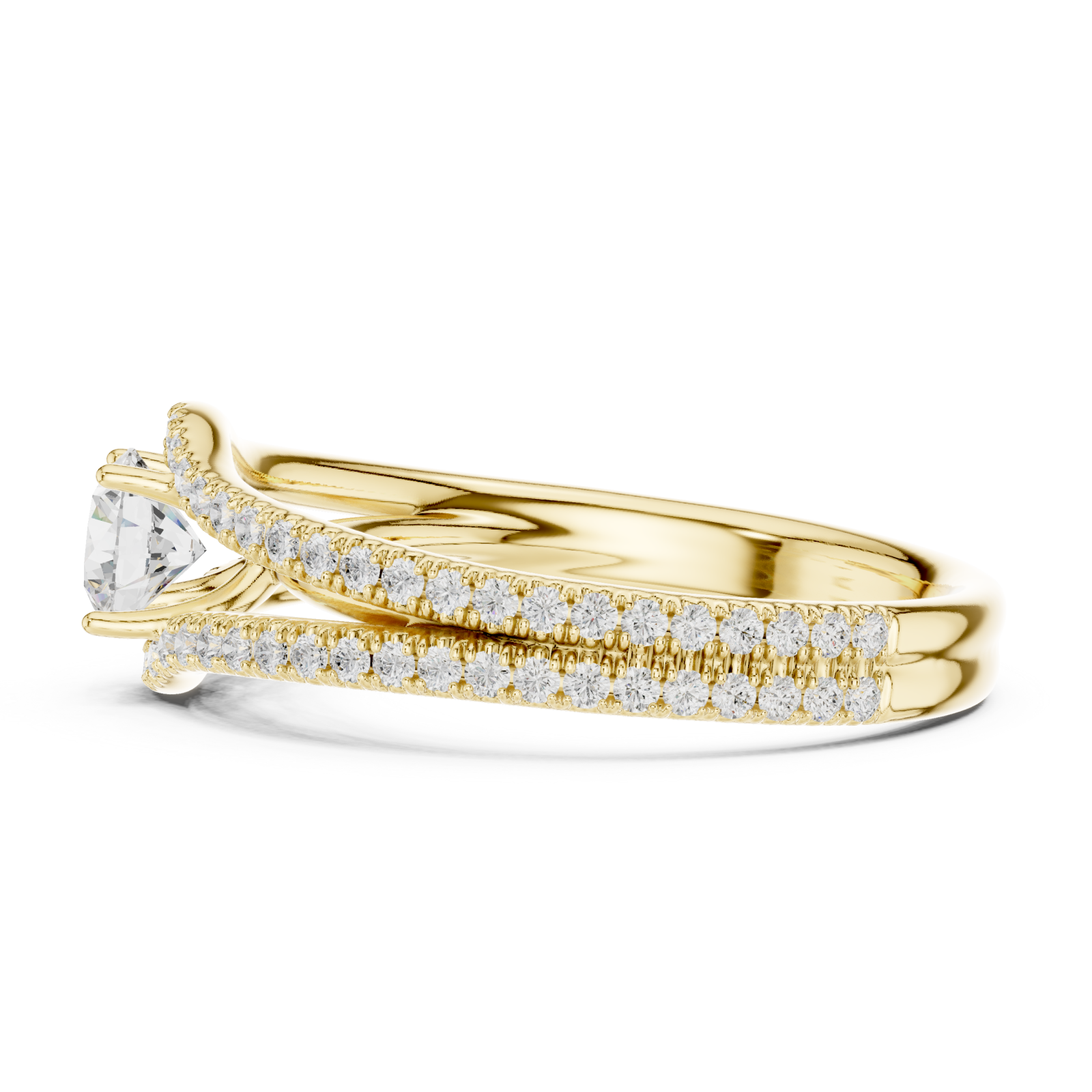  Gold Twilight Kiss Vintage Inspired Statement Ring Side View