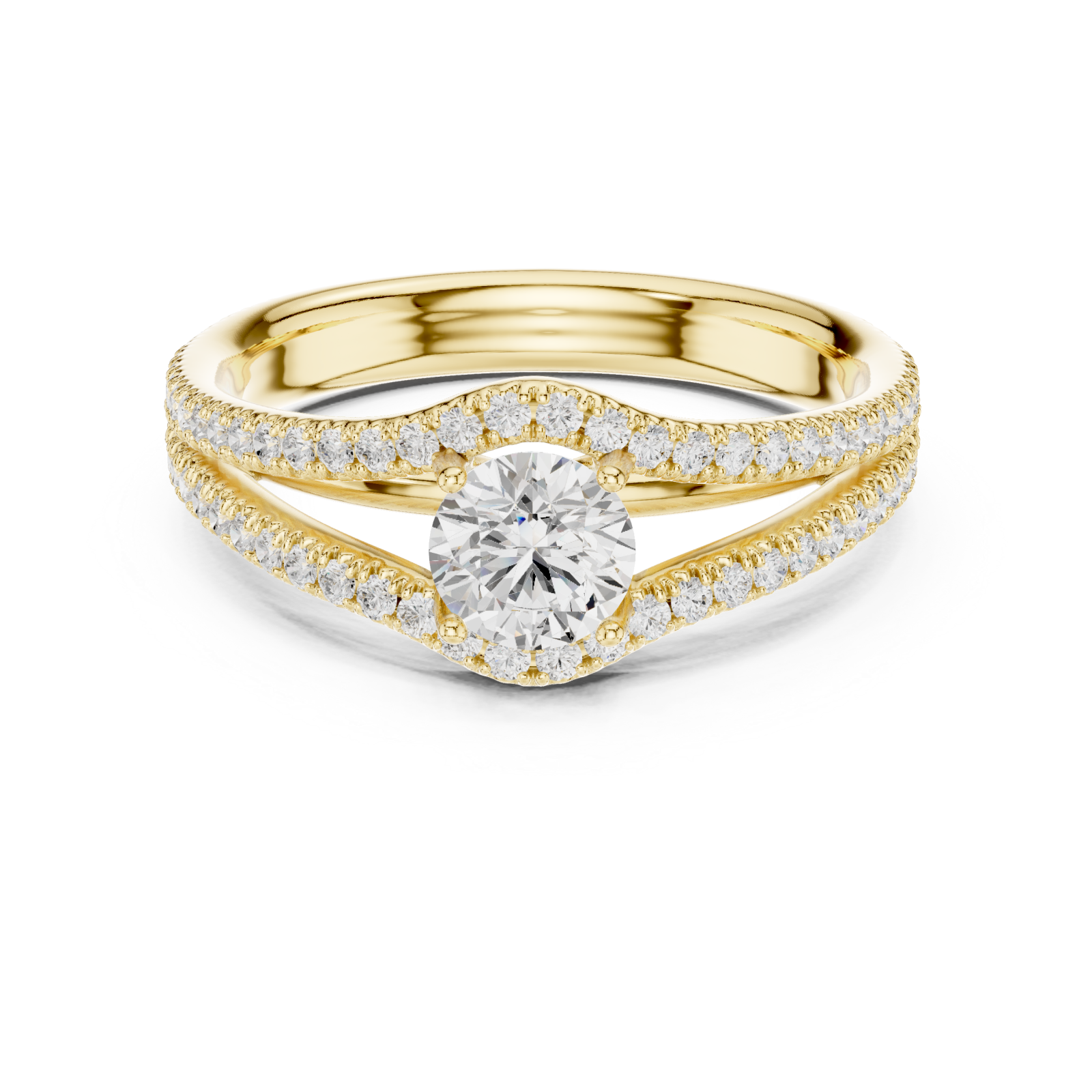  Gold Twilight Kiss Vintage Inspired Statement Ring Front View