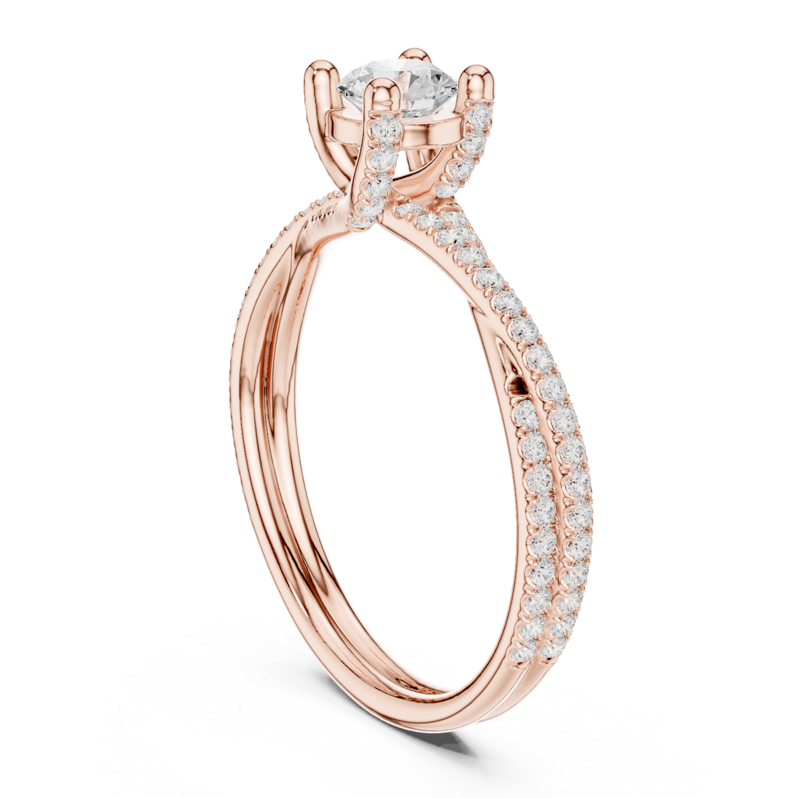 Rose Gold Celestial Promise Sparkle Ring Left View