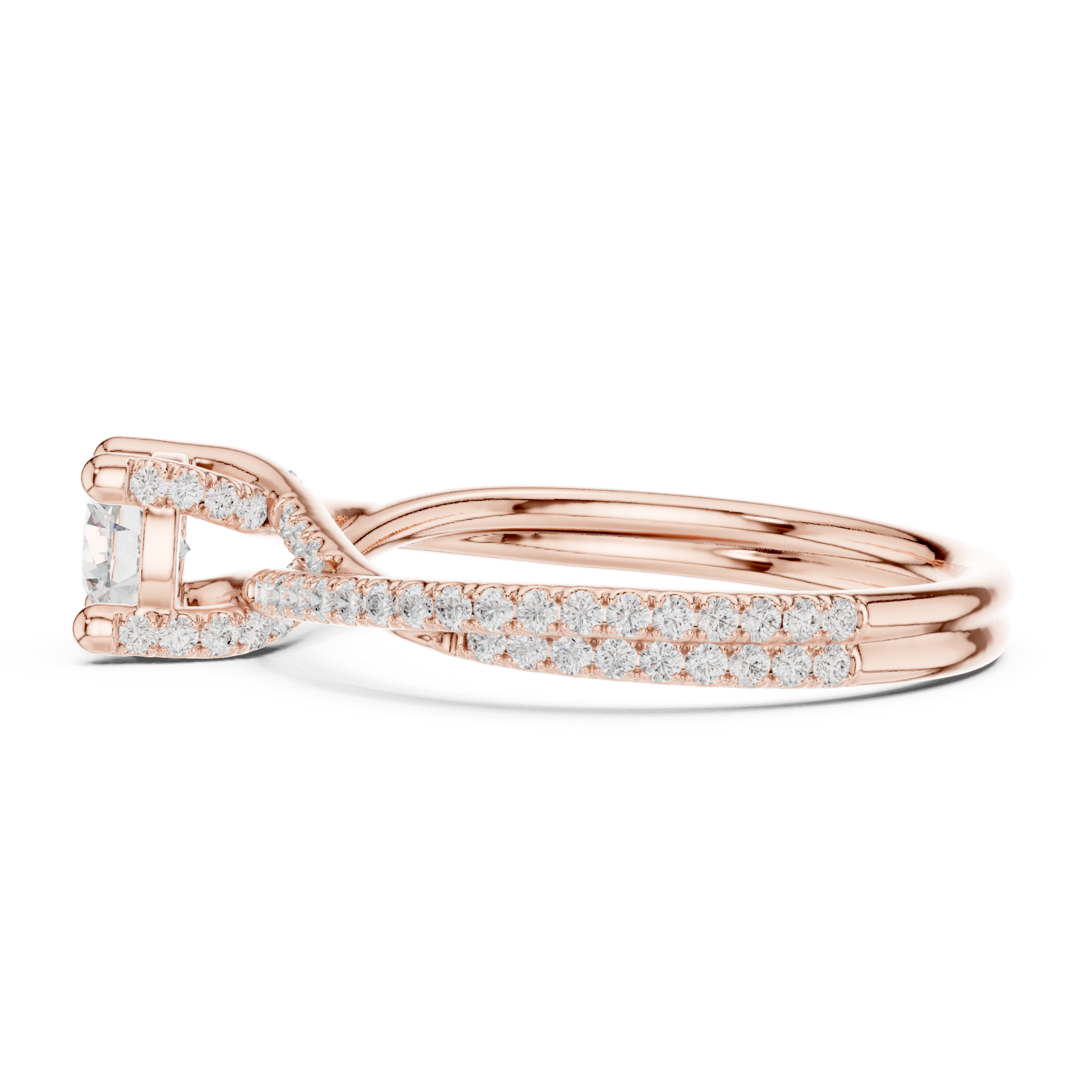  Rose Gold Celestial Promise Sparkle Ring Side View