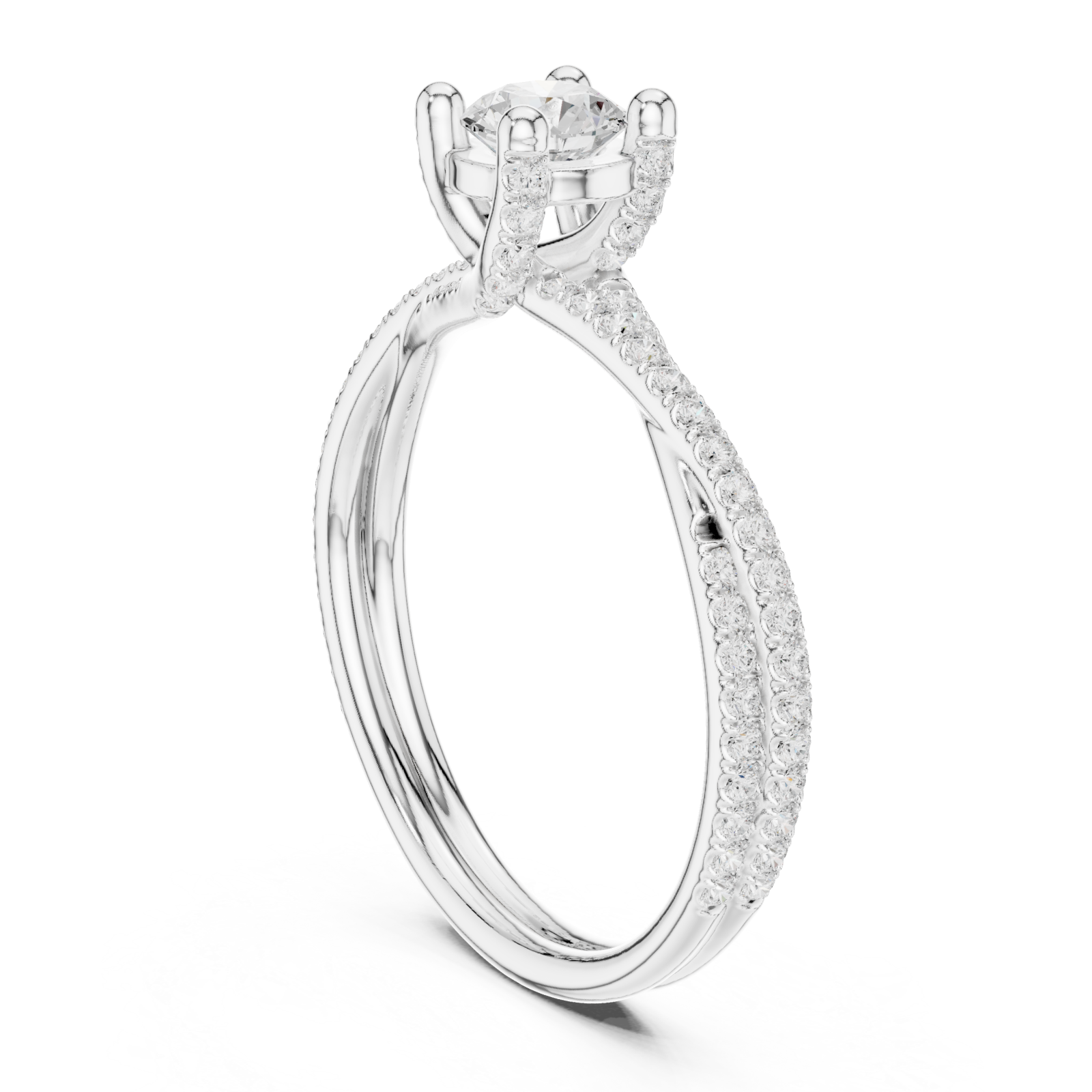  White Gold Celestial Promise Sparkle Ring Left View