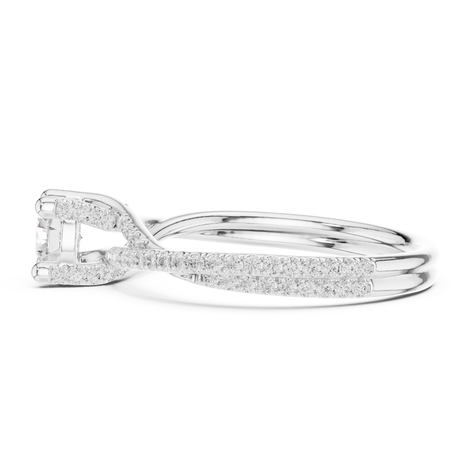  White Gold Celestial Promise Sparkle Ring Side View