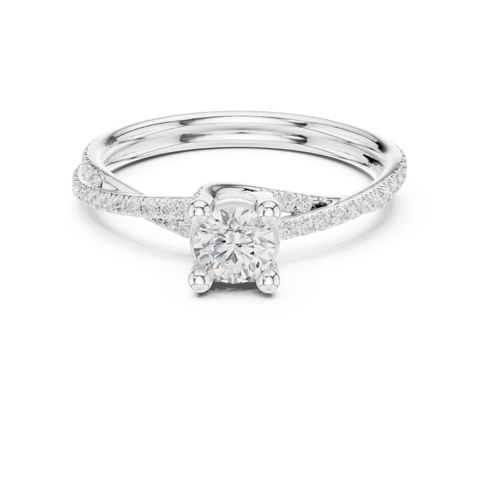  White Gold Celestial Promise Sparkle Ring Front View