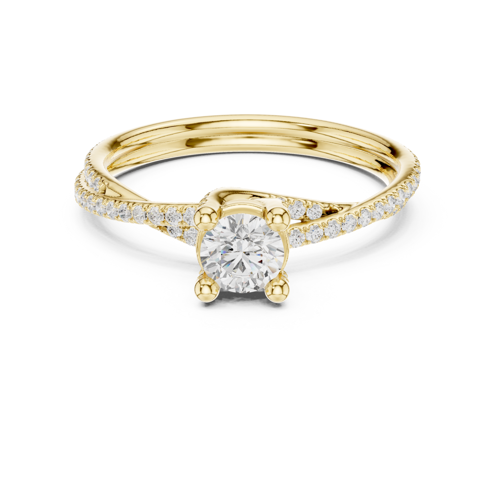  Gold Celestial Promise Sparkle Ring Front View