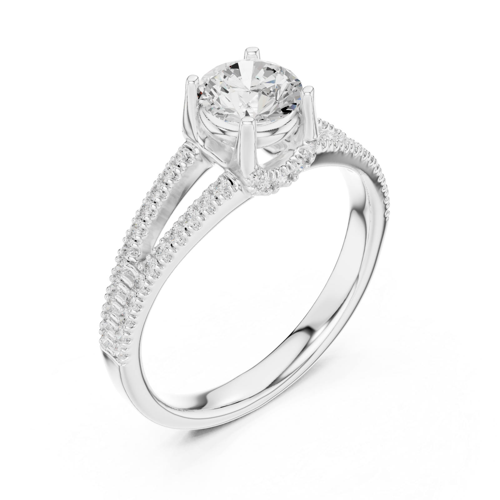  White Gold Radiance Bloom Classic Engagement Ring Right View