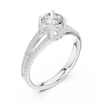  White Gold Radiance Bloom Classic Engagement Ring Right View