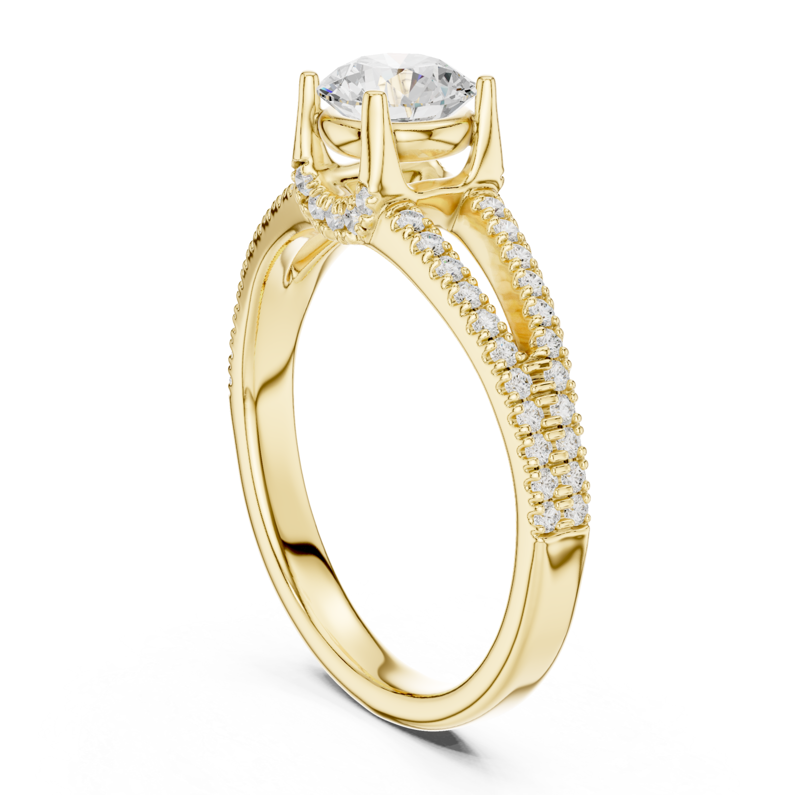  Gold Radiance Bloom Classic Engagement Ring Left View