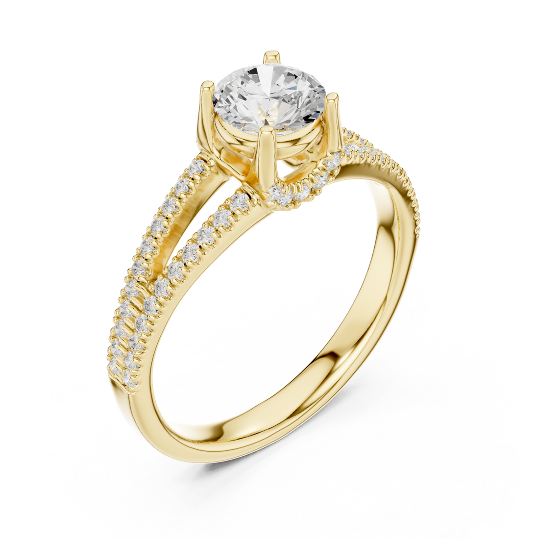 Gold Radiance Bloom Classic Engagement Ring Right View