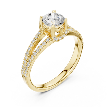 Gold Radiance Bloom Classic Engagement Ring Right View